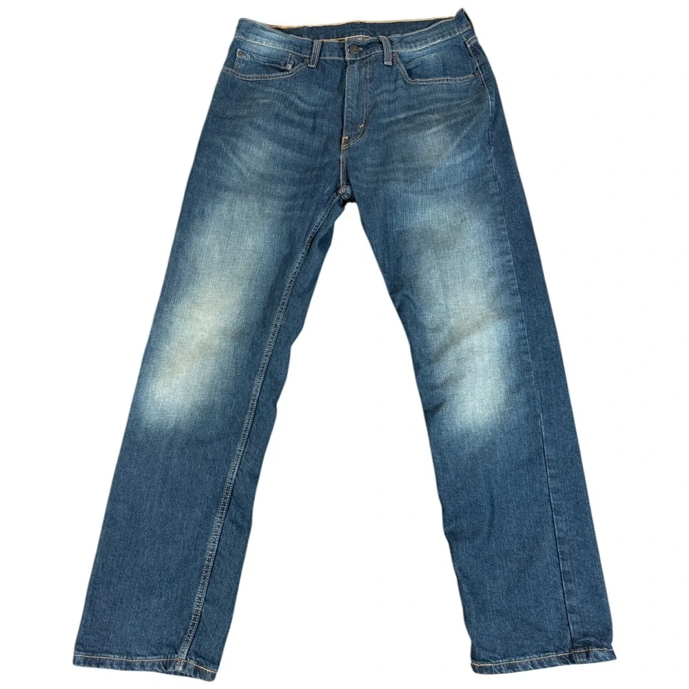 Vintage Levi's 505 Straight Fit Work Blue‎ Faded Denim Workwear Jeans Mens 34x30